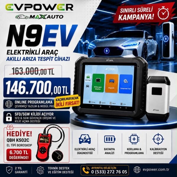 XTOOL N9EV Araç Arıza Tespit Cihazı